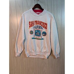 San Francisco California Sweatshirt Bay Bridge Gray Sz Large USA Made 1994